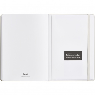 Logo trade promotional merchandise picture of: Karst® A5 stone paper hardcover notebook - lined