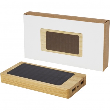 Logo trade corporate gifts image of: Alata 8000 mAh bamboo solar power bank