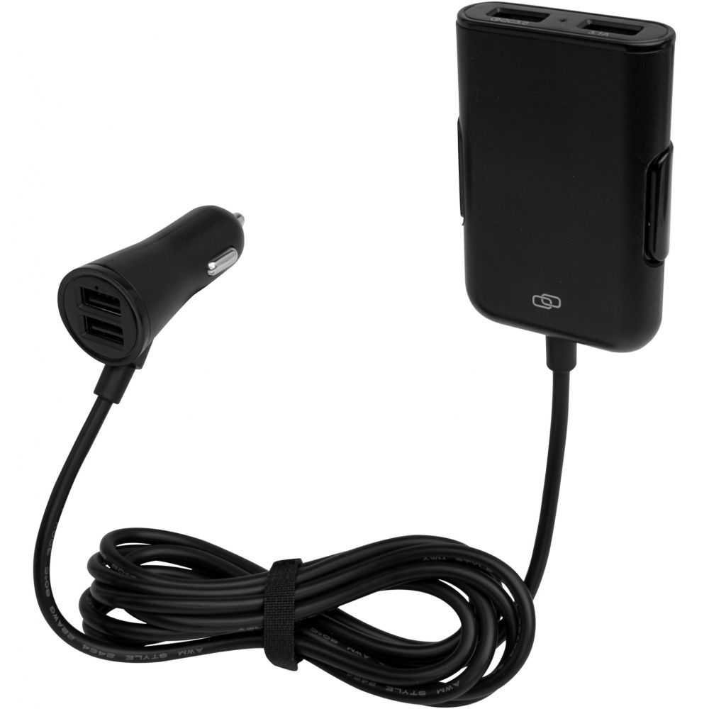 Logotrade promotional merchandise image of: Pilot dual car charger with QC 3.0 dual back seat extended charger