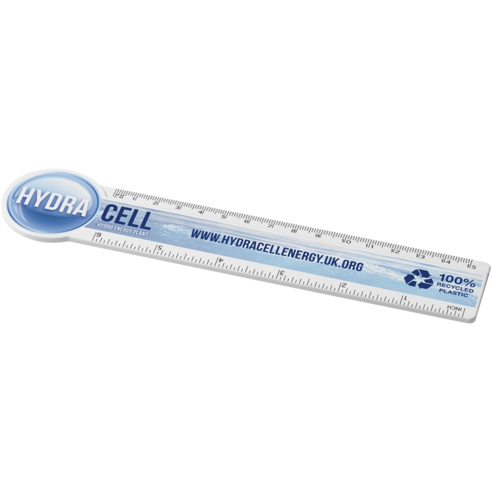 Logo trade corporate gifts picture of: Tait 15 cm circle-shaped recycled plastic ruler 