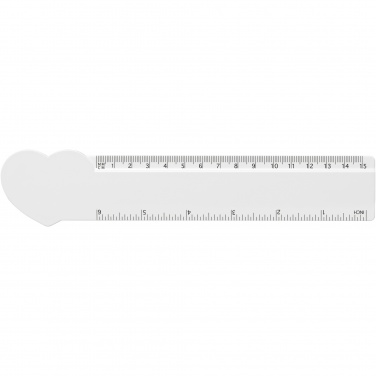 Logotrade promotional product image of: Tait 15 cm heart-shaped recycled plastic ruler