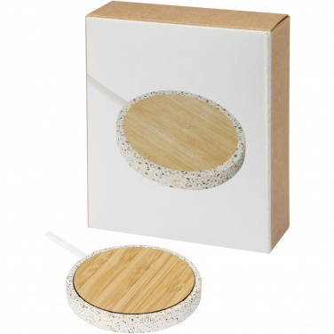 Logo trade advertising products image of: Terrazzo 10W wireless bamboo charging pad