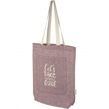 Logotrade promotional gift image of: Pheebs 150 g/m² recycled cotton tote bag with front pocket 9L