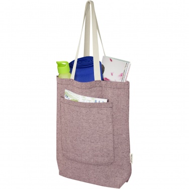 Logotrade promotional product image of: Pheebs 150 g/m² recycled cotton tote bag with front pocket 9L