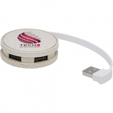 Logotrade promotional item image of: Kenzu wheat straw USB hub