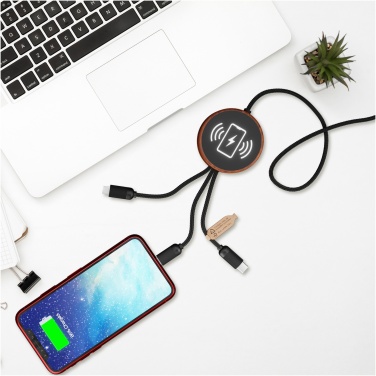 Logotrade promotional product picture of: SCX.design C40 5-in-1 rPET light-up logo charging cable and 10W charging pad
