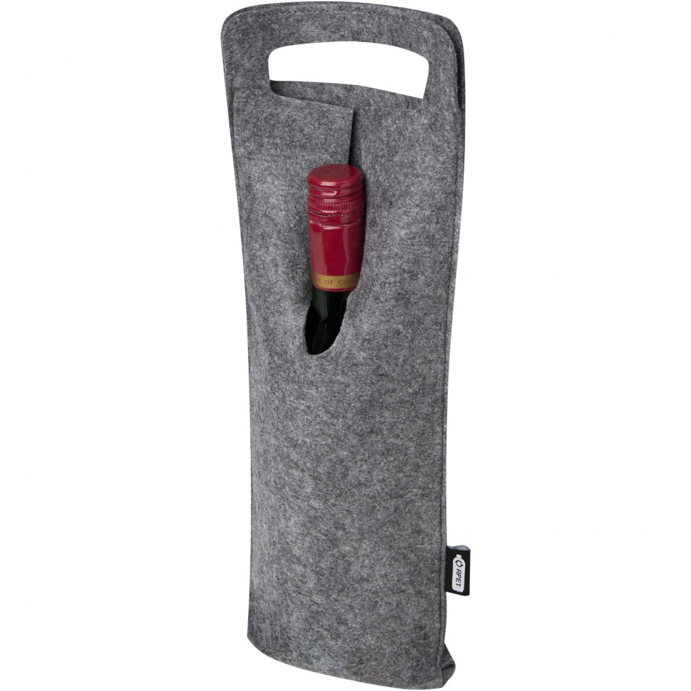 Logo trade promotional giveaway photo of: Felta 75 cl GRS recycled felt wine bag