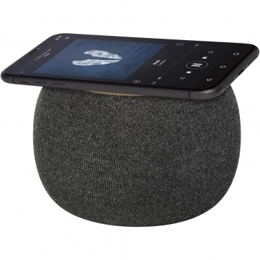 Logo trade promotional items image of: Ecofiber bamboo/RPET Bluetooth® speaker and wireless charging pad