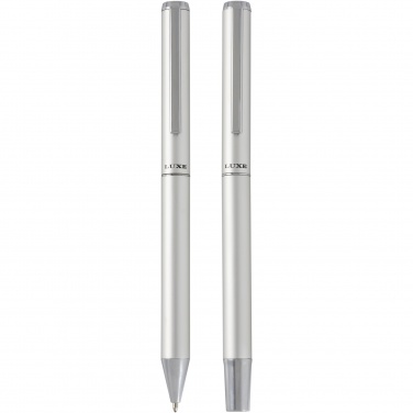 Logo trade advertising products image of: Lucetto recycled aluminium ballpoint and rollerball pen gift set