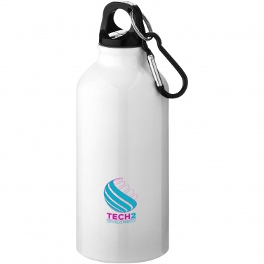 Logotrade promotional giveaways photo of: Oregon 400 ml RCS certified recycled aluminium water bottle with carabiner