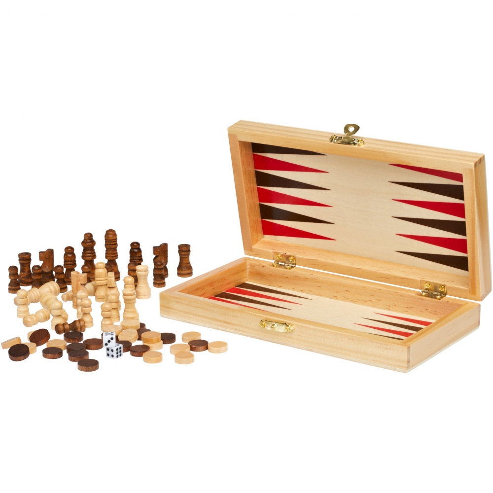 Logo trade corporate gift photo of: Mugo 3-in-1 wooden game set