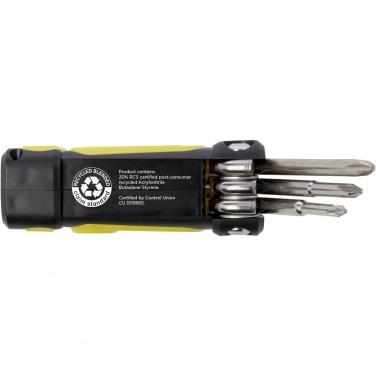 Logotrade business gift image of: Octo 8-in-1 RCS recycled plastic screwdriver set with torch