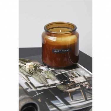 Logo trade promotional gifts picture of: Wellmark Let's Get Cozy 650 g scented candle - cedar wood fragrance