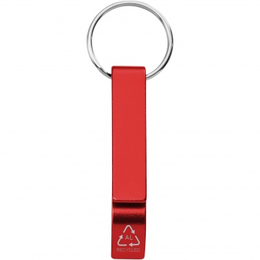 Logo trade promotional item photo of: Tao RCS recycled aluminium bottle and can opener with keychain 