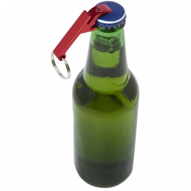 Logotrade promotional product image of: Tao RCS recycled aluminium bottle and can opener with keychain 