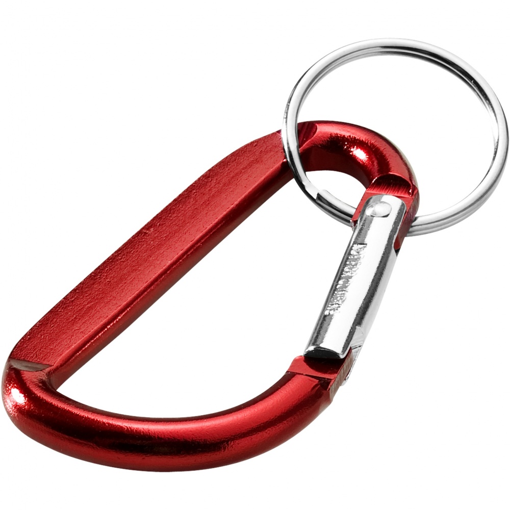 Logo trade promotional giveaways picture of: Timor RCS recycled aluminium carabiner keychain