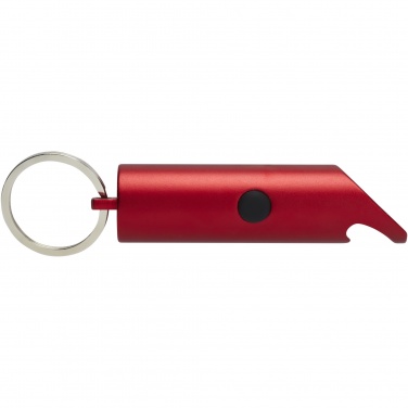 Logotrade promotional items photo of: Flare RCS recycled aluminium IPX LED light and bottle opener with keychain
