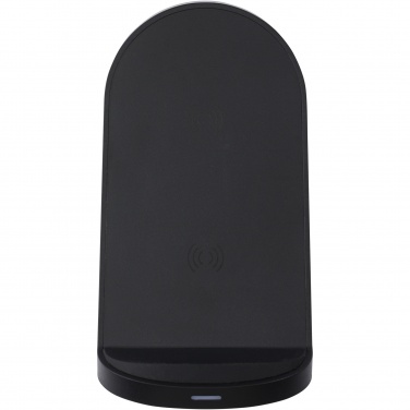 Logo trade business gift photo of: Loop 15W dual coil RCS recycled plastic wireless charging stand