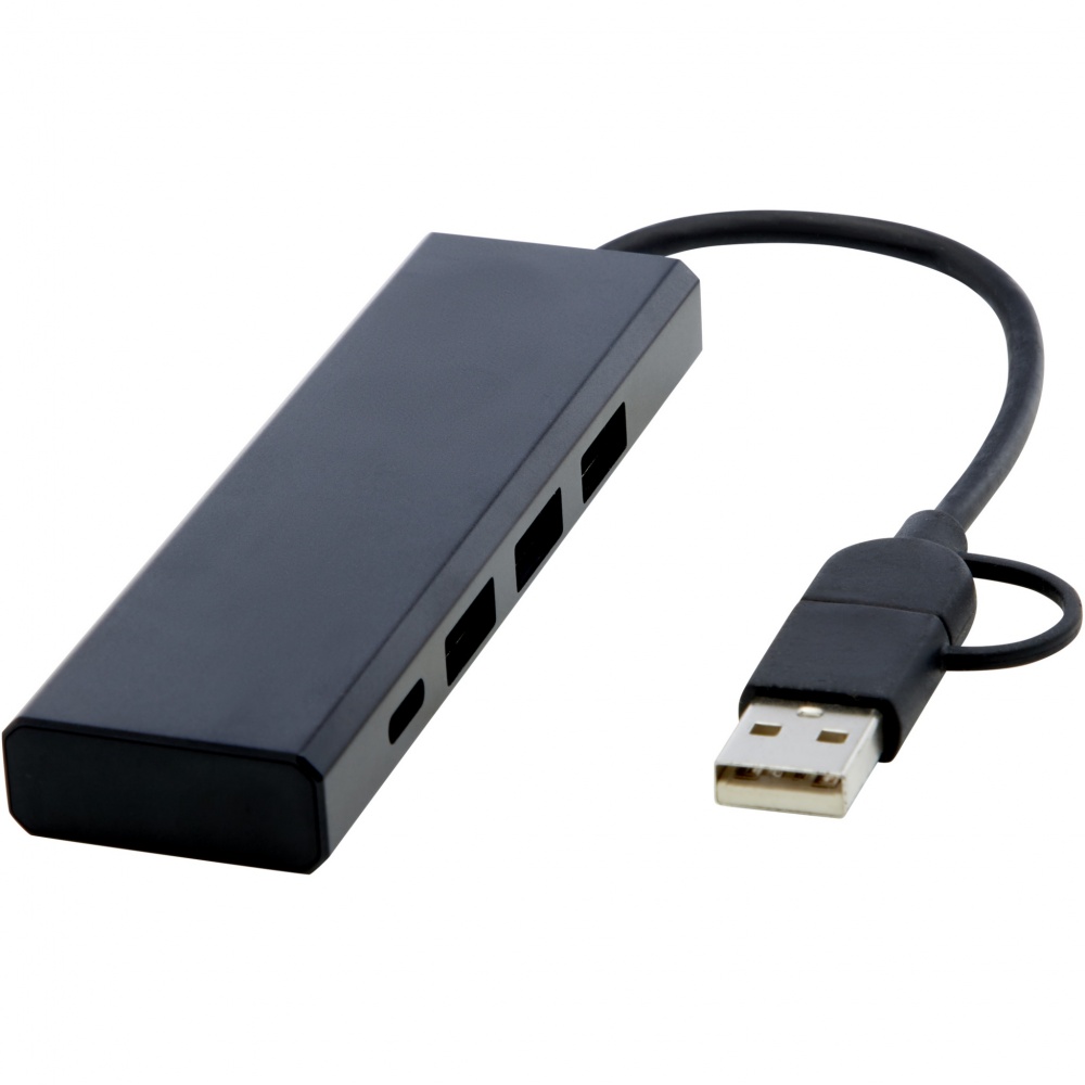 Logotrade promotional item image of: Rise RCS recycled aluminium USB 2.0 hub