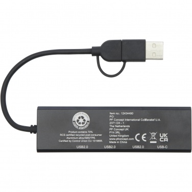 Logotrade promotional merchandise image of: Rise RCS recycled aluminium USB 2.0 hub