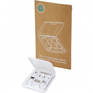 Logotrade promotional item picture of: Savvy recycled plastic modular charging cable with phone holder