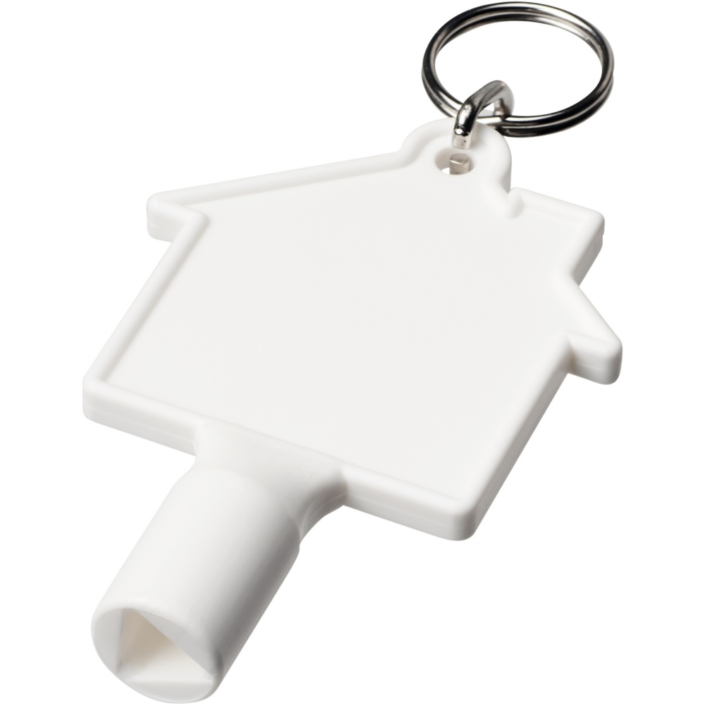 Logo trade corporate gifts image of: Maximilian house-shaped recycled utility key keychain