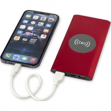 Logo trade promotional gifts image of: Juice 8000 mAh Type-C recycled aluminium wireless power bank