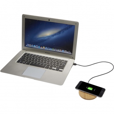 Logotrade promotional gift picture of: Essence 15W bamboo wireless charging pad