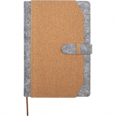 Logo trade business gift photo of: Viviana A5 recycled felt and cork notebook