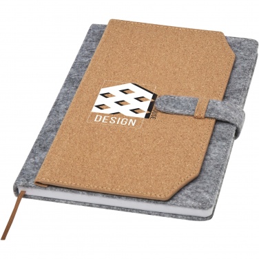 Logo trade advertising products picture of: Viviana A5 recycled felt and cork notebook