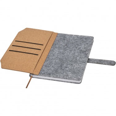 Logotrade promotional giveaways photo of: Viviana A5 recycled felt and cork notebook