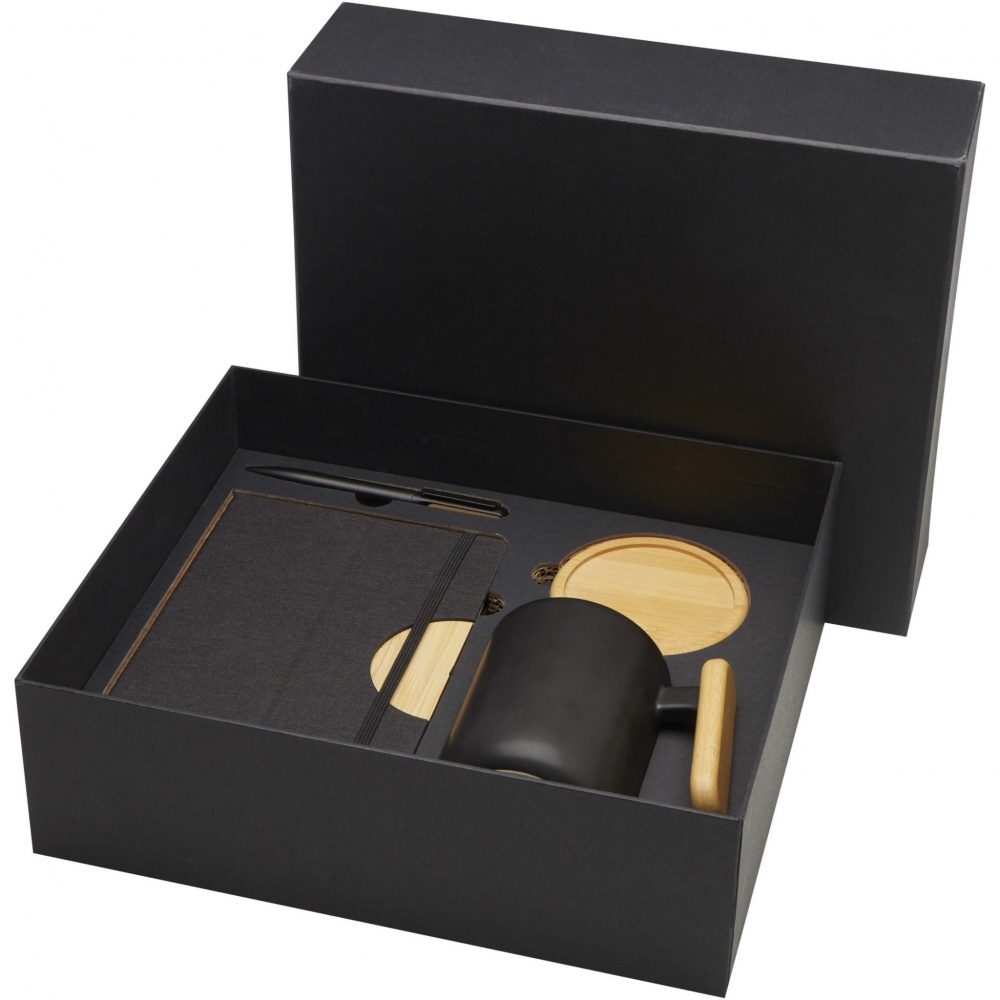 Logo trade promotional giveaways picture of: Laura A5 hard cover notebook and ballpoint pen gift set