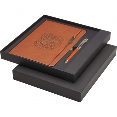 Logo trade promotional merchandise photo of: Legato A5 notebook and rollerball pen set 