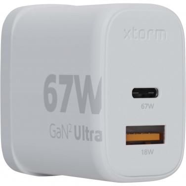 Logotrade promotional product picture of: Xtorm XEC067G GaN² Ultra 67W wall charger - UK plug