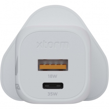 Logo trade promotional merchandise photo of: Xtorm XEC035 GaN² Ultra 35W wall charger - UK plug