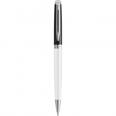 Logo trade promotional giveaway photo of: Hemisphere colour blocking ballpoint pen with palladium trim