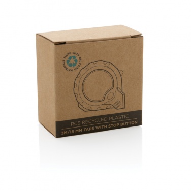 Logotrade promotional gift image of: RCS recycled plastic 3M/16 mm tape with stop button