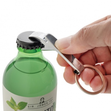 Logo trade corporate gifts picture of: RCS recycled zinc alloy bottle opener keychain