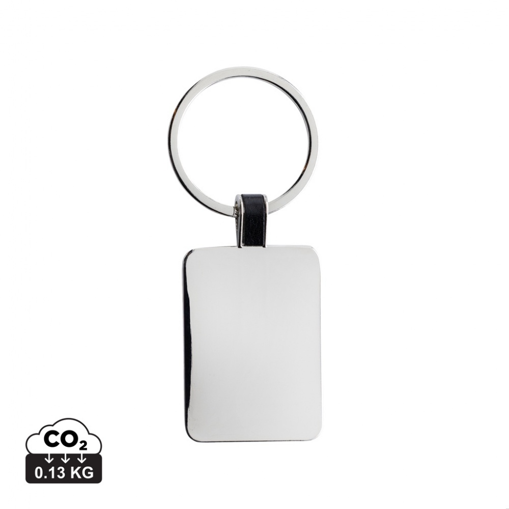 Logo trade promotional giveaways image of: RCS recycled zinc alloy rectangle keyring