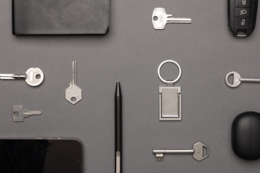 Logotrade advertising product picture of: RSC recycled zinc alloy phone stand keychain