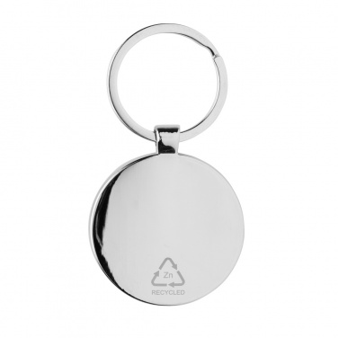 Logo trade promotional items picture of: RCS recycled zinc alloy round keychain with bamboo