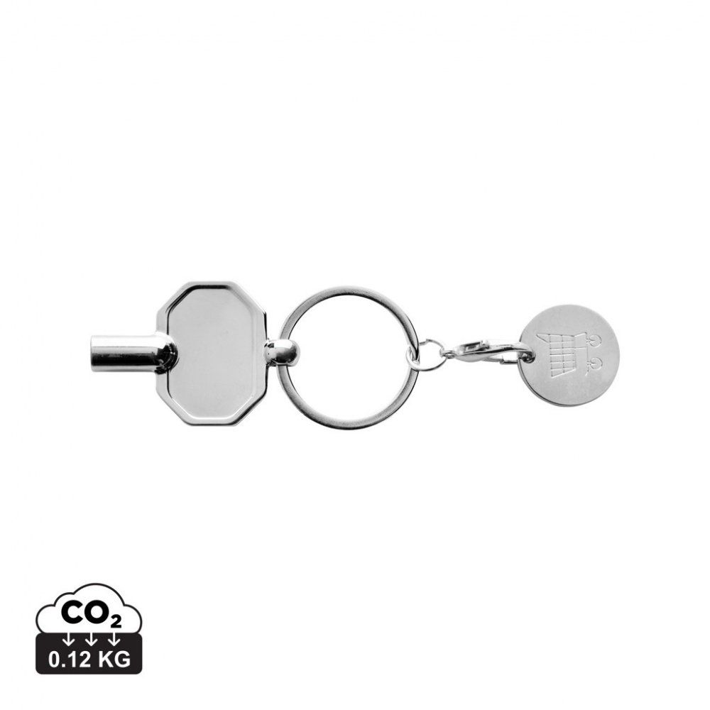 Logo trade corporate gift photo of: RCS recycled zinc alloy radiator key keychain with coin