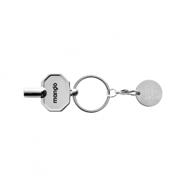Logotrade promotional giveaway image of: RCS recycled zinc alloy radiator key keychain with coin