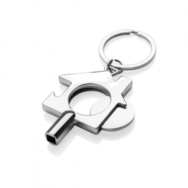 Logo trade promotional items picture of: RCS recycled zinc alloy 3 in 1 keychain