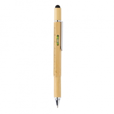 Logo trade promotional gift photo of: Bamboo 5-in-1 toolpen
