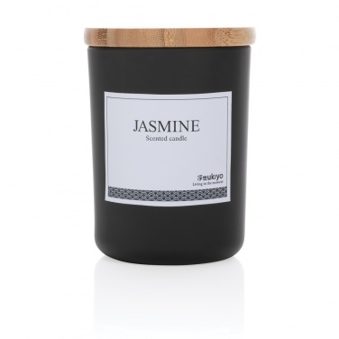 Logo trade promotional merchandise image of: Ukiyo deluxe scented candle with bamboo lid