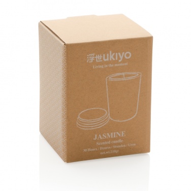 Logo trade promotional merchandise image of: Ukiyo deluxe scented candle with bamboo lid
