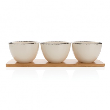 Logotrade corporate gift image of: Ukiyo 3pc serving bowl set with bamboo tray