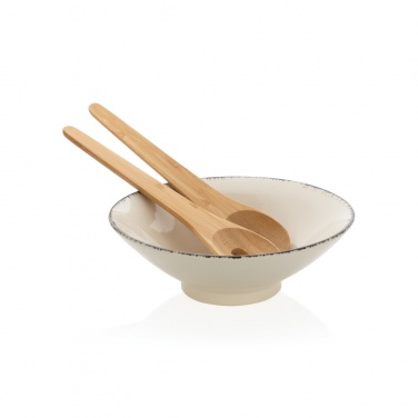 Logo trade corporate gifts image of: Ukiyo salad bowl with bamboo salad server