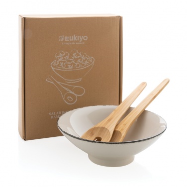 Logo trade promotional merchandise picture of: Ukiyo salad bowl with bamboo salad server